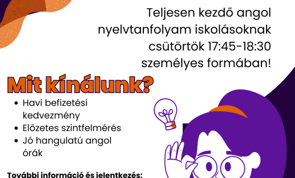 Angol nyelvtanfolyam gyerekeknek Egerben